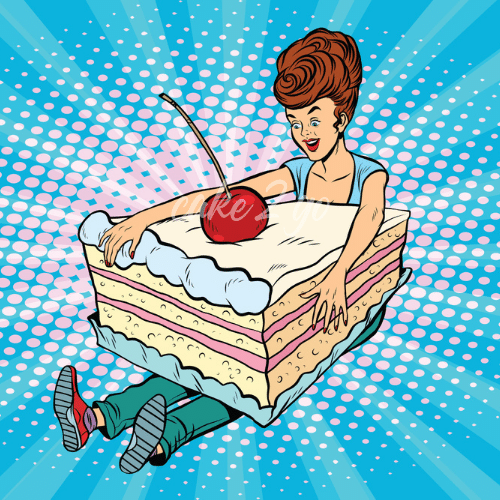cake2go pop art lady with heart hands